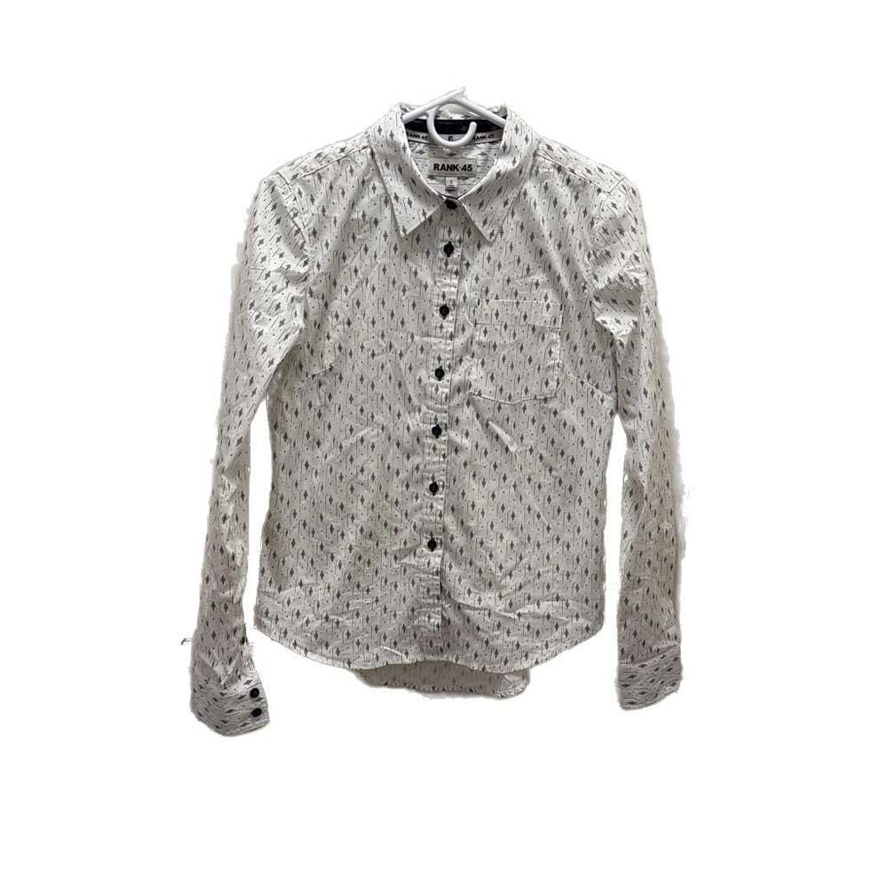 RANK 45 Men's Gavin Border Print Long Sleeve Button-Down Stretch‎ Western Shirt